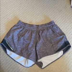 Grey lululemon hotty hot 4” shorts